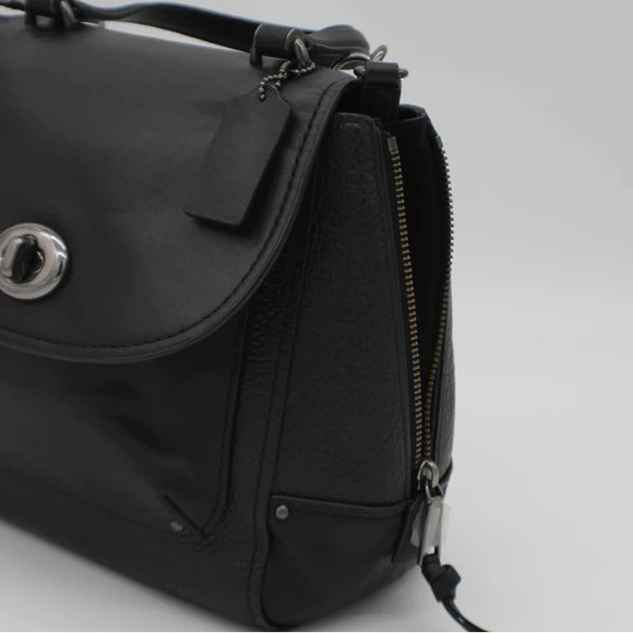 👣 COACH Faye 👣 Mixed Materials Backpack in Black. - Picture 6 of 16